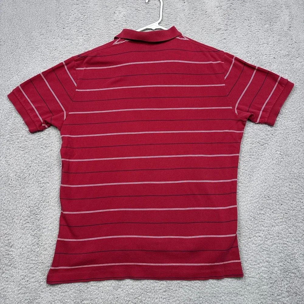 Polo Ralph Lauren Shirt Mens Large Red Stripe Short Sleeve Polo Cotton Casual‎